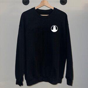 Black White Space Ghost Adult Swim Cartoon 2000s Y2K Crewneck Sweatshirt